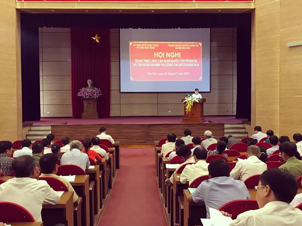 Huyện Sóc Sơn tổ chức hội nghị quán triệt, học tập Nghị quyết TW7 khóa XII và tập huấn nghiệp vụ công tác Mặt trận năm 2018